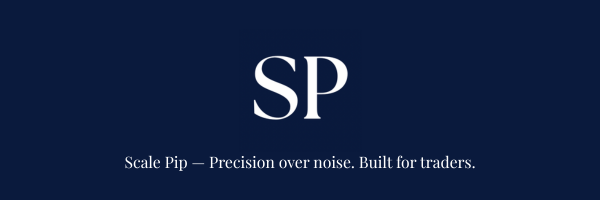 Scale Pip logo with the slogan “Precision over noise. Built for traders.”